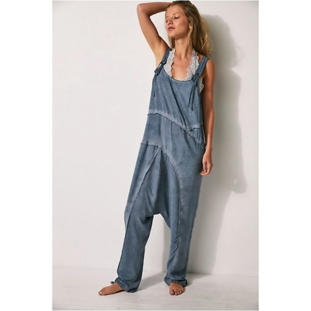 Free People Act Natural Shapeless Harem Romper Jumpsuit - Picture 1 of 8